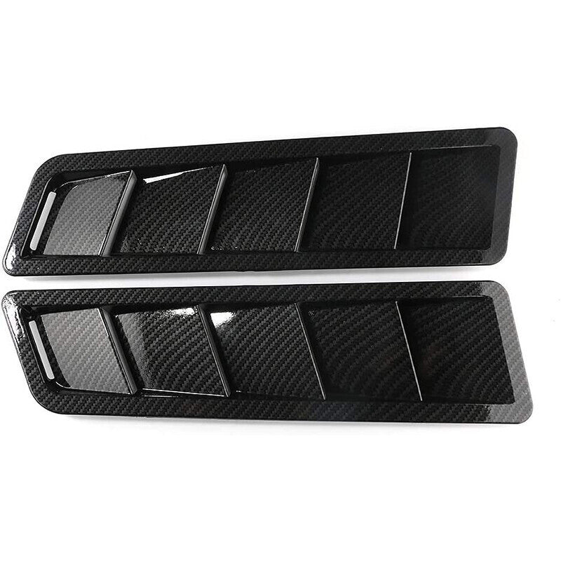 2x Carbon Fiber Car Hood Vent Scoop Louver Scoop Cover Air Flow Intake Universal
