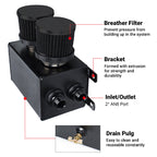 AN10 -10AN Oil Catch Can Reservoir Tank 2 Port Dual Breather Filter Baffled Kit