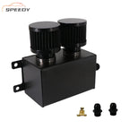 AN10 -10AN Oil Catch Can Reservoir Tank 2 Port Dual Breather Filter Baffled Kit