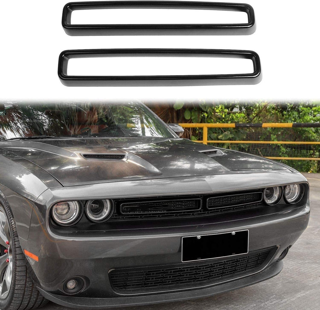 Black Front Grill Mesh Grille Inserts Trim Cover for Dodge Challenger 2015-up