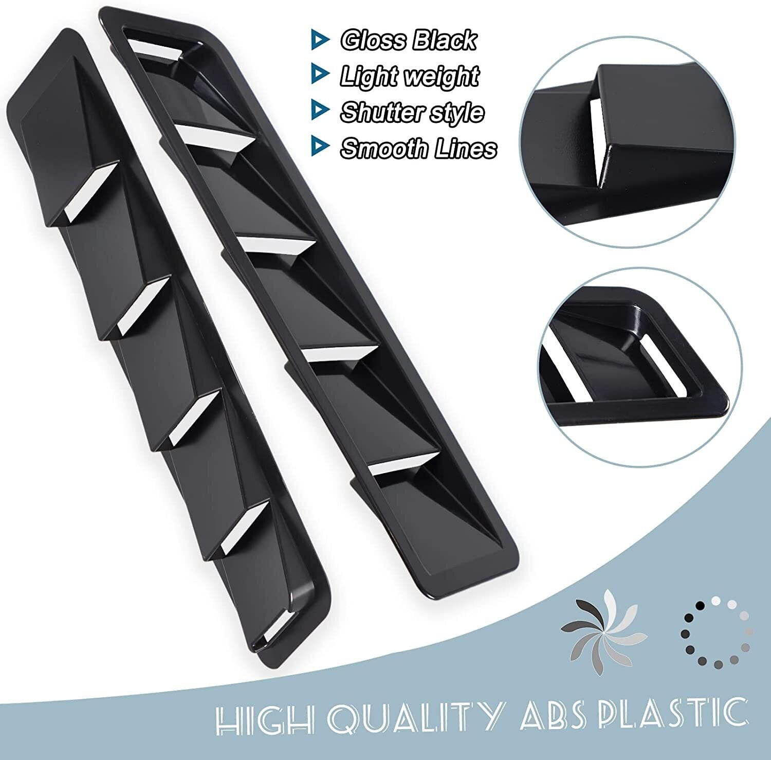 Universal Car Hood Vent Louver Scoop Cover Air Flow Intake Fit For Ford Honda US
