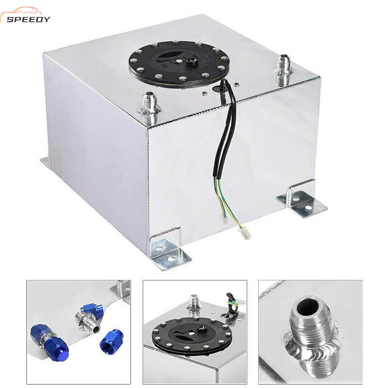 8 Gallon 30L Racing Drift Fuel Cell Tank with Sender Level Aluminum Sliver