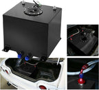 8 GALLON 30L STREET DRIFT FUEL CELL GAS TANK W/ SENDER LEVEL BLACK ALUMINUM