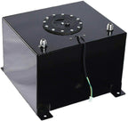 8 GALLON 30L STREET DRIFT FUEL CELL GAS TANK W/ SENDER LEVEL BLACK ALUMINUM