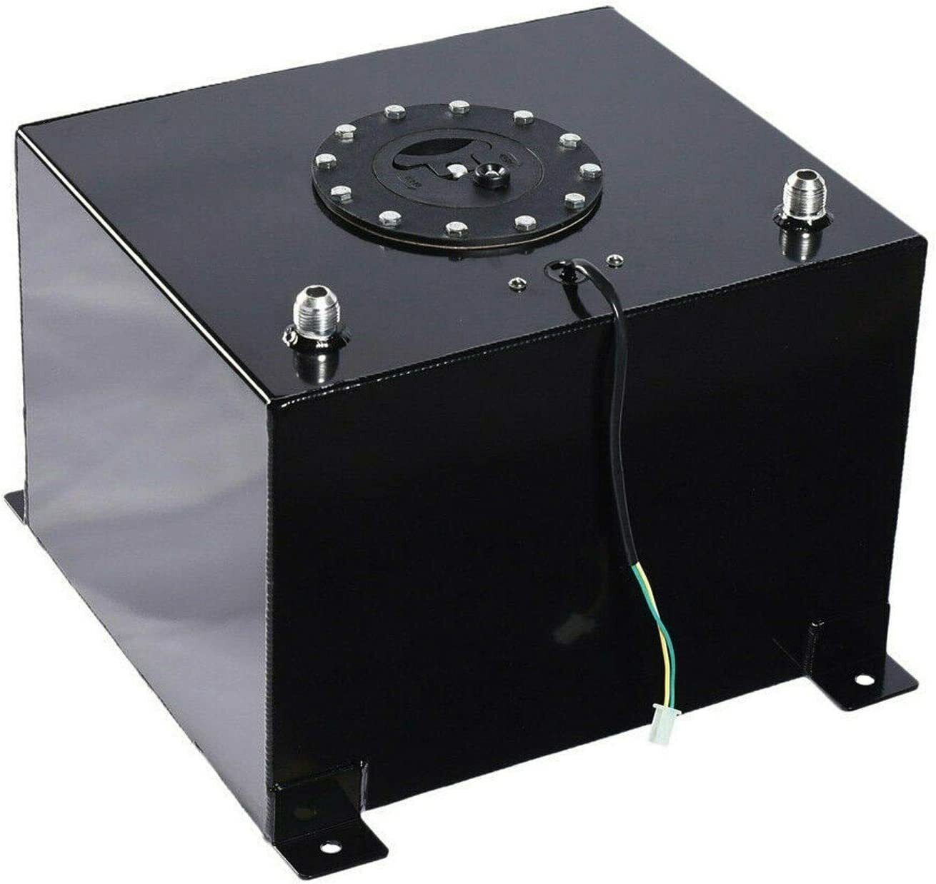 8 GALLON 30L STREET DRIFT FUEL CELL GAS TANK W/ SENDER LEVEL BLACK ALUMINUM