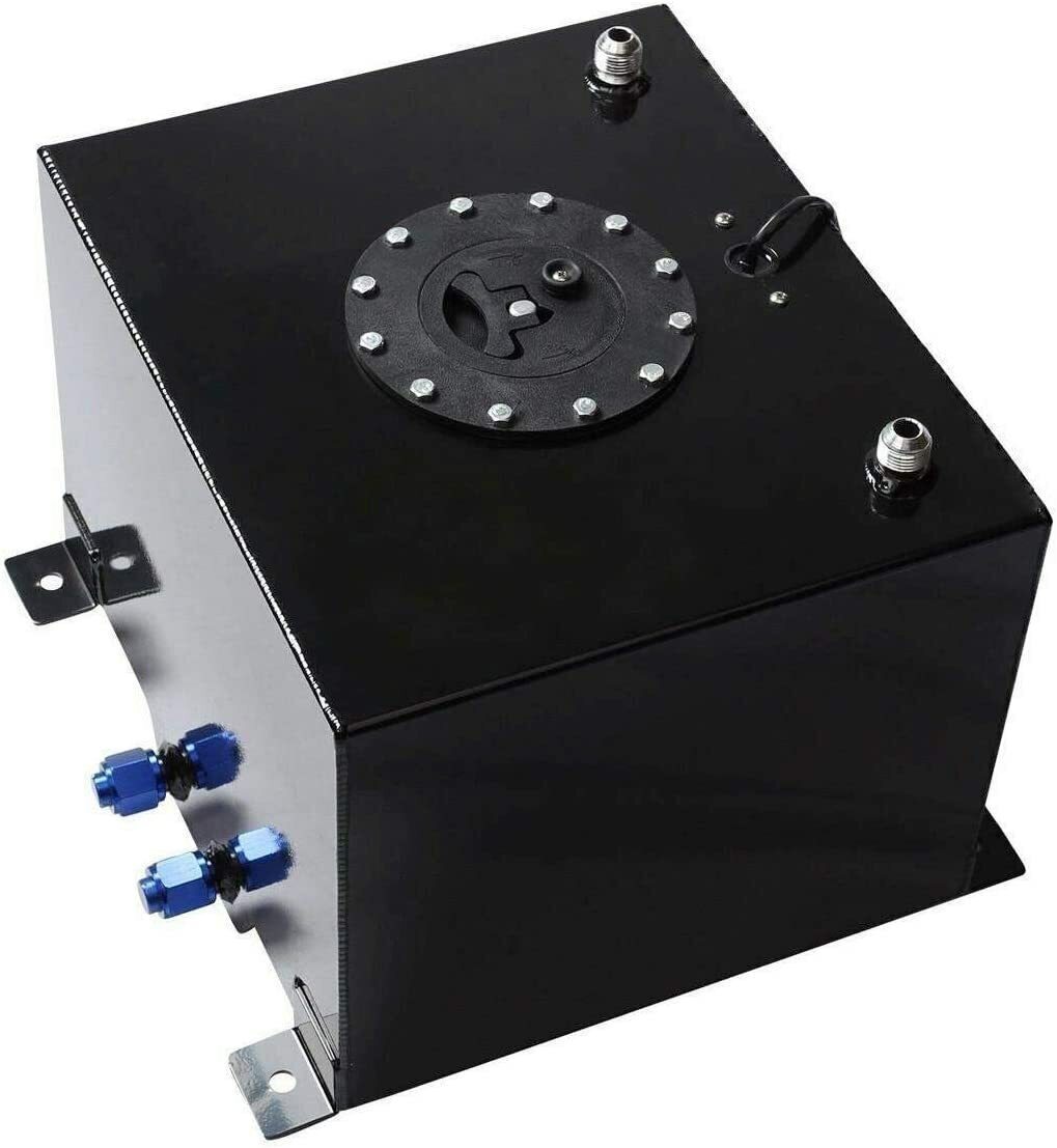8 GALLON 30L STREET DRIFT FUEL CELL GAS TANK W/ SENDER LEVEL BLACK ALUMINUM
