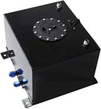8 GALLON 30L STREET DRIFT FUEL CELL GAS TANK W/ SENDER LEVEL BLACK ALUMINUM