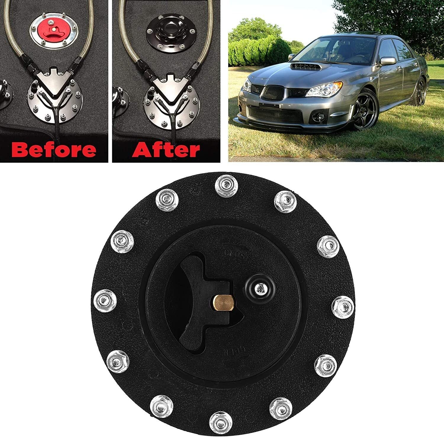 Universal Fuel Cell Gas Tank Filler Cap Twist filler Plate Fittings USA