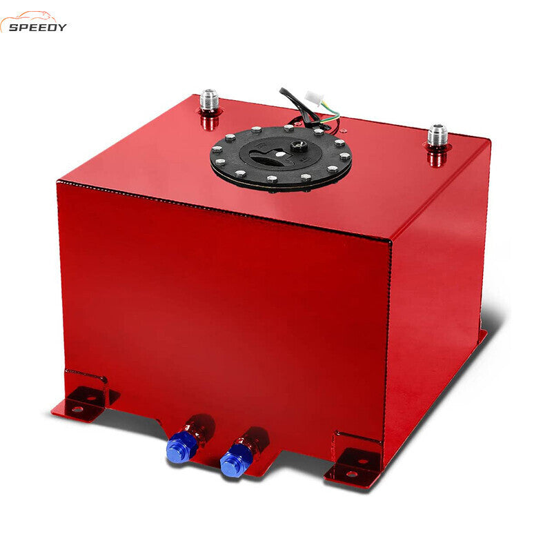 8 GALLON RED ALUMINUM RACING DRIFT FUEL CELL GAS TANK W/ LEVER SENDER