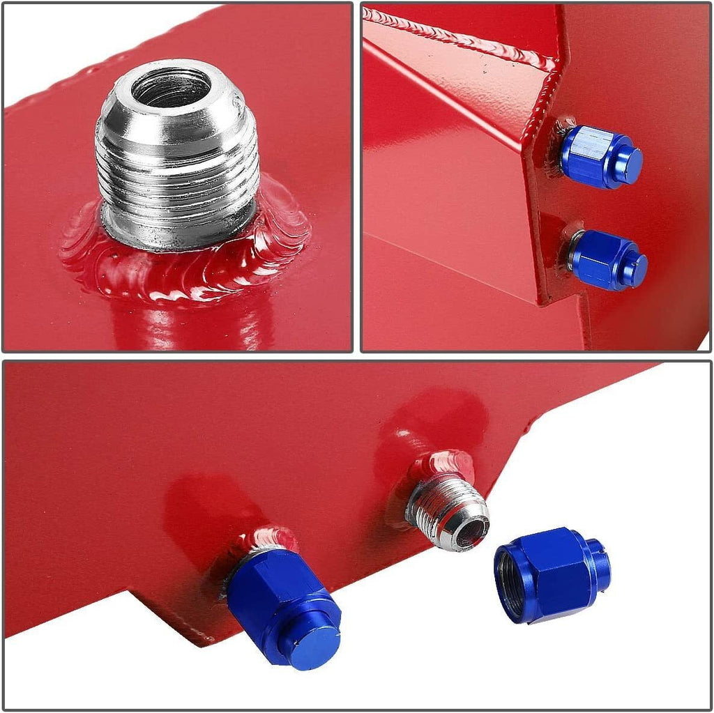 8 GALLON RED ALUMINUM RACING DRIFT FUEL CELL GAS TANK W/ LEVER SENDER