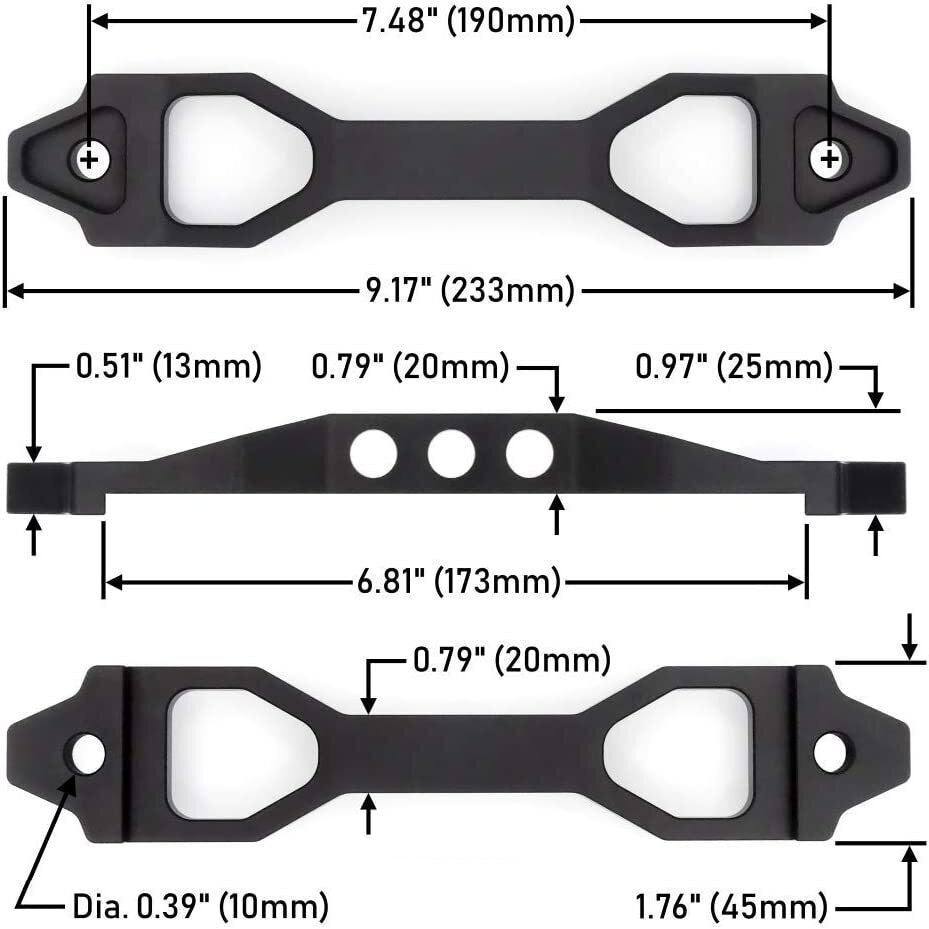 Car Crossbar Battery Hold Down Bracket Holder Storage With J Hook Bolts 10 inch