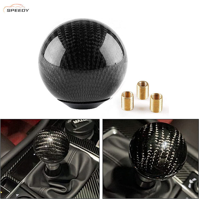 Universal Car Carbon Fiber Gear Shift Knob Stick Shifter Lever Knob M8 M10 M12