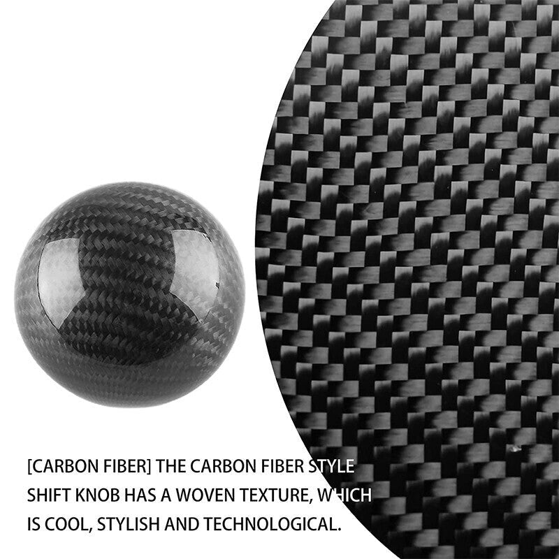 Universal Car Carbon Fiber Gear Shift Knob Stick Shifter Lever Knob M8 M10 M12