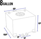 8 Gallon Universal Aluminum Racing/Drift Fuel Cell Tank + Level Sender Blue