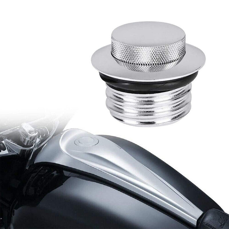 Chrome Flush Pop Up Reservoir Gas Cap Vented Fuel Tank Fits For Harley Davidson