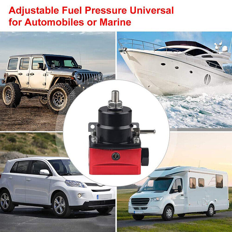 Adjustable Fuel Pressure Regulator Kit Oil 0-100psi Gauge -6AN Fittings Hose