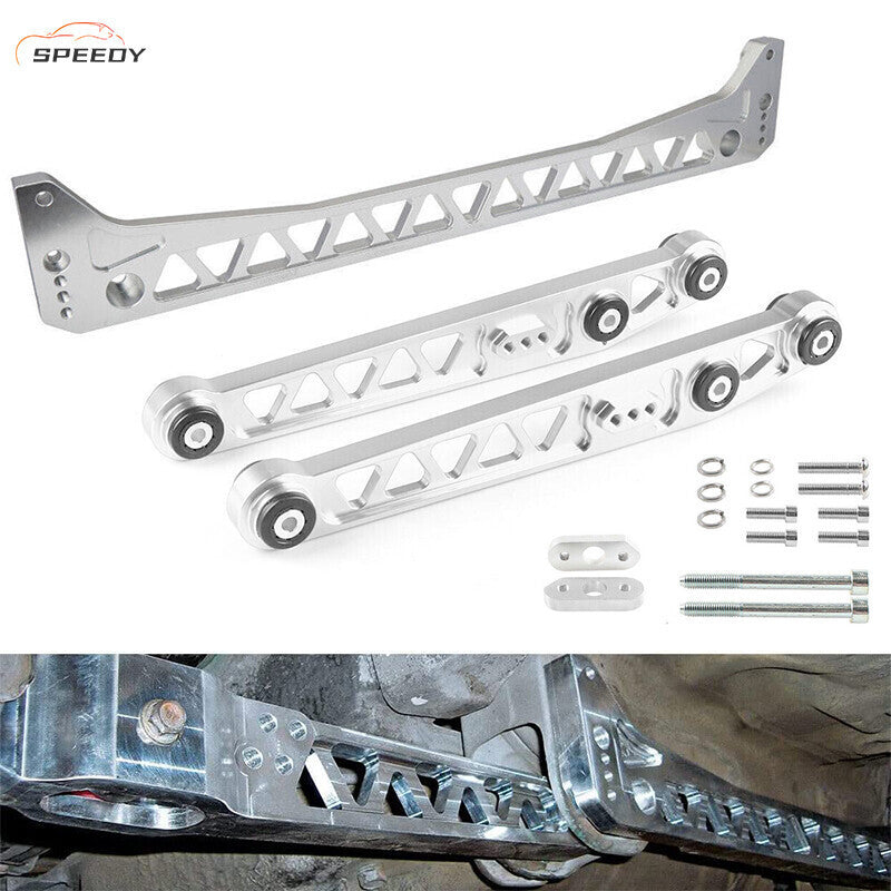 Silver Rear Lower Control Arm Subframe Brace Tie Bar For Honda Civic 96-00 EK US