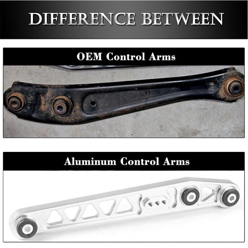 Silver Rear Lower Control Arm Subframe Brace Tie Bar For Honda Civic 96-00 EK US