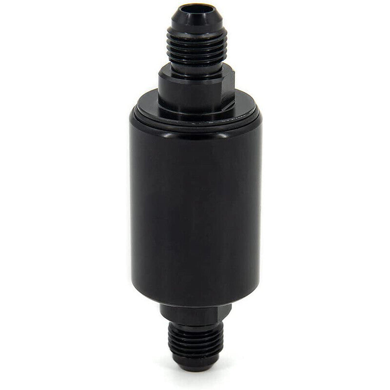 Universal -6AN Inline Fuel Filter High Flow Removable Cleanable Black