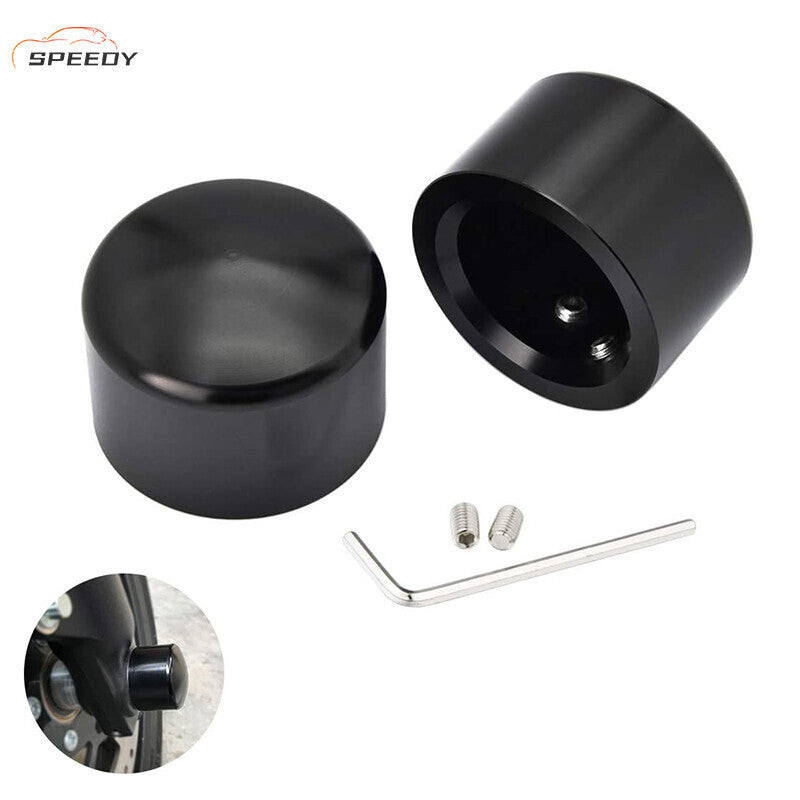 1 Pair Thick Cut Front Axle Cap Nut Covers For Harley Davidson Road king Special