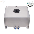 8 Gal Fuel Cell Gas Tank Aluminum Polished Racing Street with Level Sender Silve