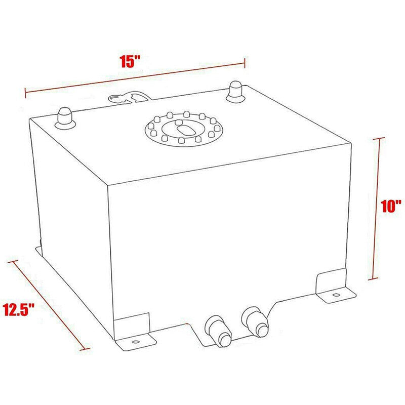 8 Gal Fuel Cell Gas Tank Aluminum Polished Racing Street with Level Sender Silve