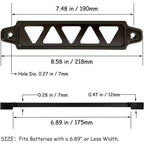 Car Battery Tie Down Mount Bracket Brace Bar Universal Aluminum with Bolts Black