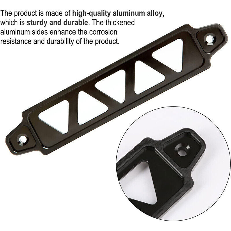 Car Battery Tie Down Mount Bracket Brace Bar Universal Aluminum with Bolts Black
