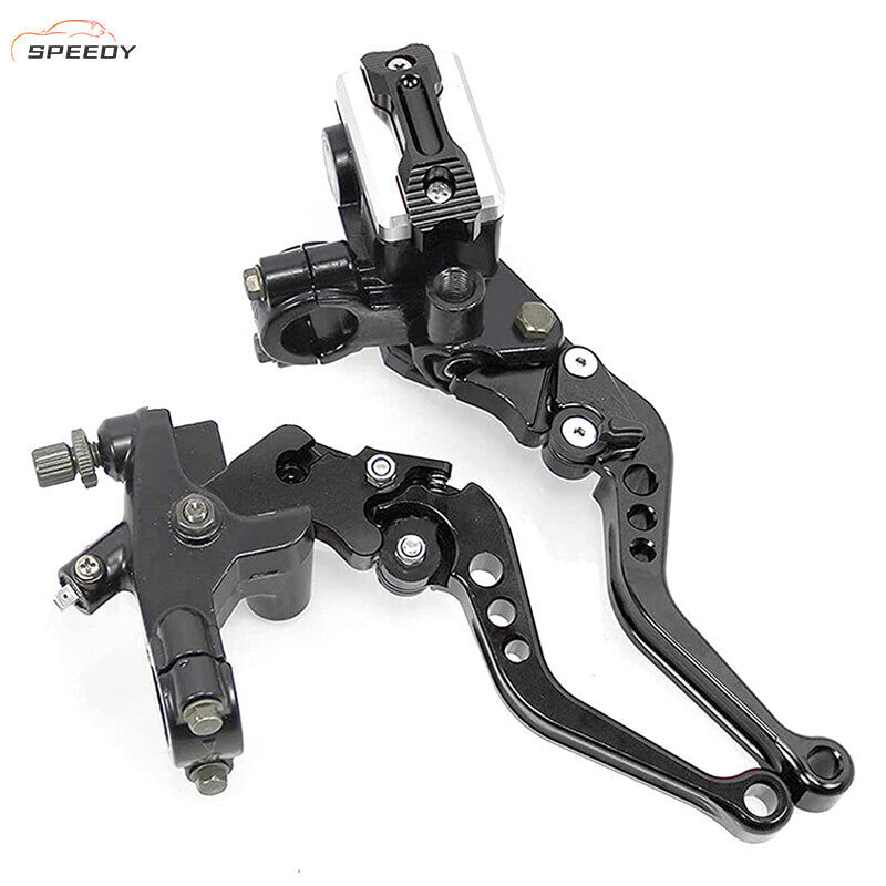 Universal 7/8'' Motorcycle CNC Brake Clutch Master Cylinder Reservoir Lever Set