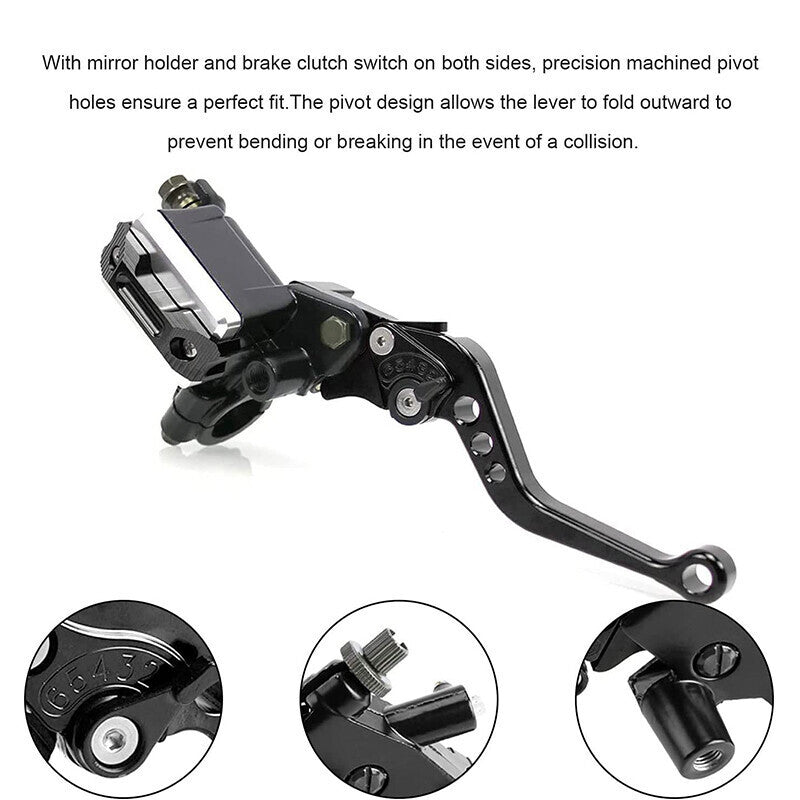 Universal 7/8'' Motorcycle CNC Brake Clutch Master Cylinder Reservoir Lever Set