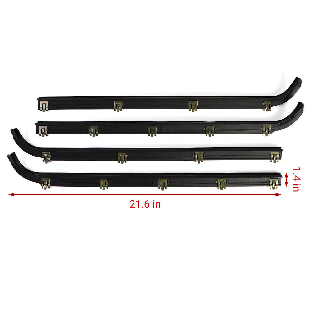 Door Window Seal Belt Weatherstrip 4 Piece Fit For 1987-97 Ford F150 F250 F350