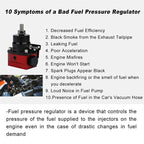 Black-Red Adjustable Fuel Pressure Regulator Kit Oil 0-100psi Gauge -6AN New