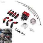 Universal Adjustable Fuel Pressure Regulator Kit Oil 100psi Gauge AN6-6AN