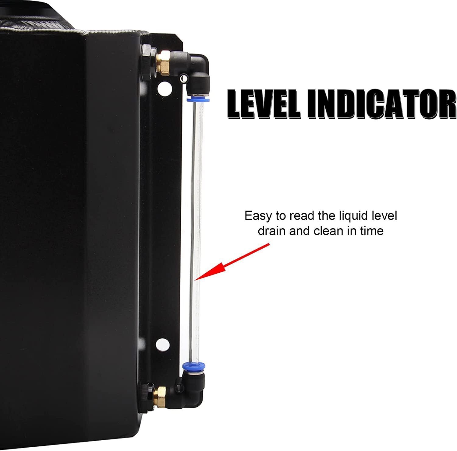 Black Universal 2L Coolant Radiator Overflow Tank Expansion Reservoir Aluminum S