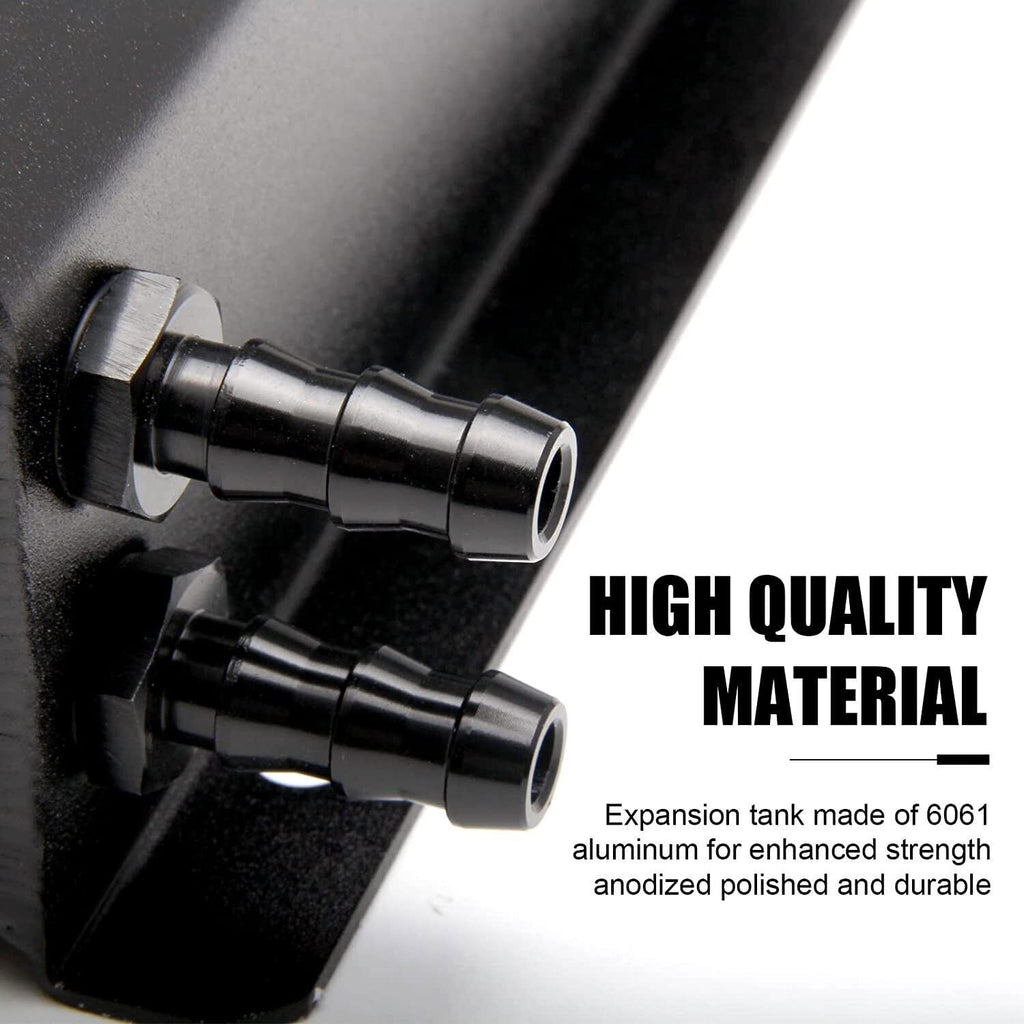 Black Universal 2L Coolant Radiator Overflow Tank Expansion Reservoir Aluminum S