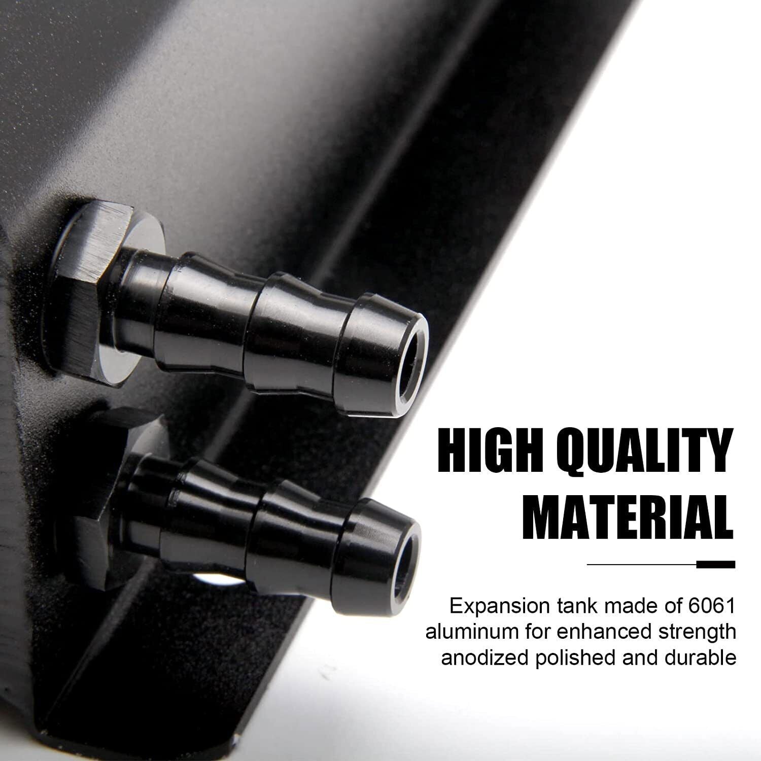 Black Universal 2L Coolant Radiator Overflow Tank Expansion Reservoir Aluminum S