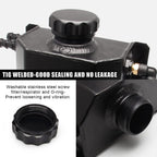 Black Universal 2L Coolant Radiator Overflow Tank Expansion Reservoir Aluminum S