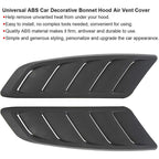 2X Air Flow Intake Hood Scoop Bonnet Vent Cover Universal Black Car Decorative