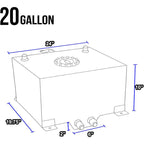 20 Gallon Lightweight Aluminum Race Drift Fuel Cell Tank+Level Sender Sliver