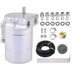 Oil Catch Can Kit Reservoir Baffled Tank with Dipstick Universal Aluminum US