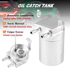 Oil Catch Can Kit Reservoir Baffled Tank with Dipstick Universal Aluminum US