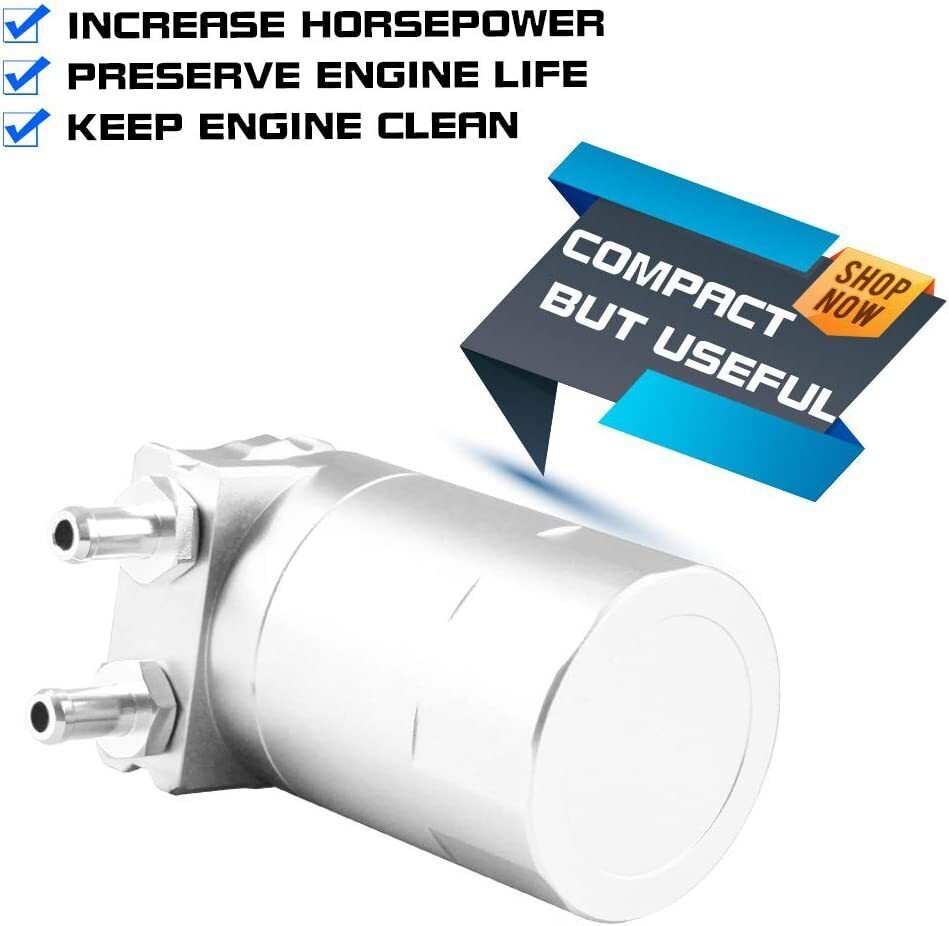 Oil Catch Can Kit Reservoir Baffled Tank with Dipstick Universal Aluminum US