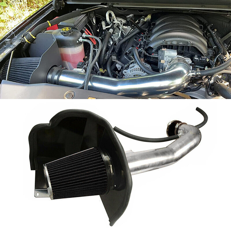 Cold Air Intake Kit + Heat Shield For 2014-2019 Chevrolet GMC Cadillac 5.3L 6.2L