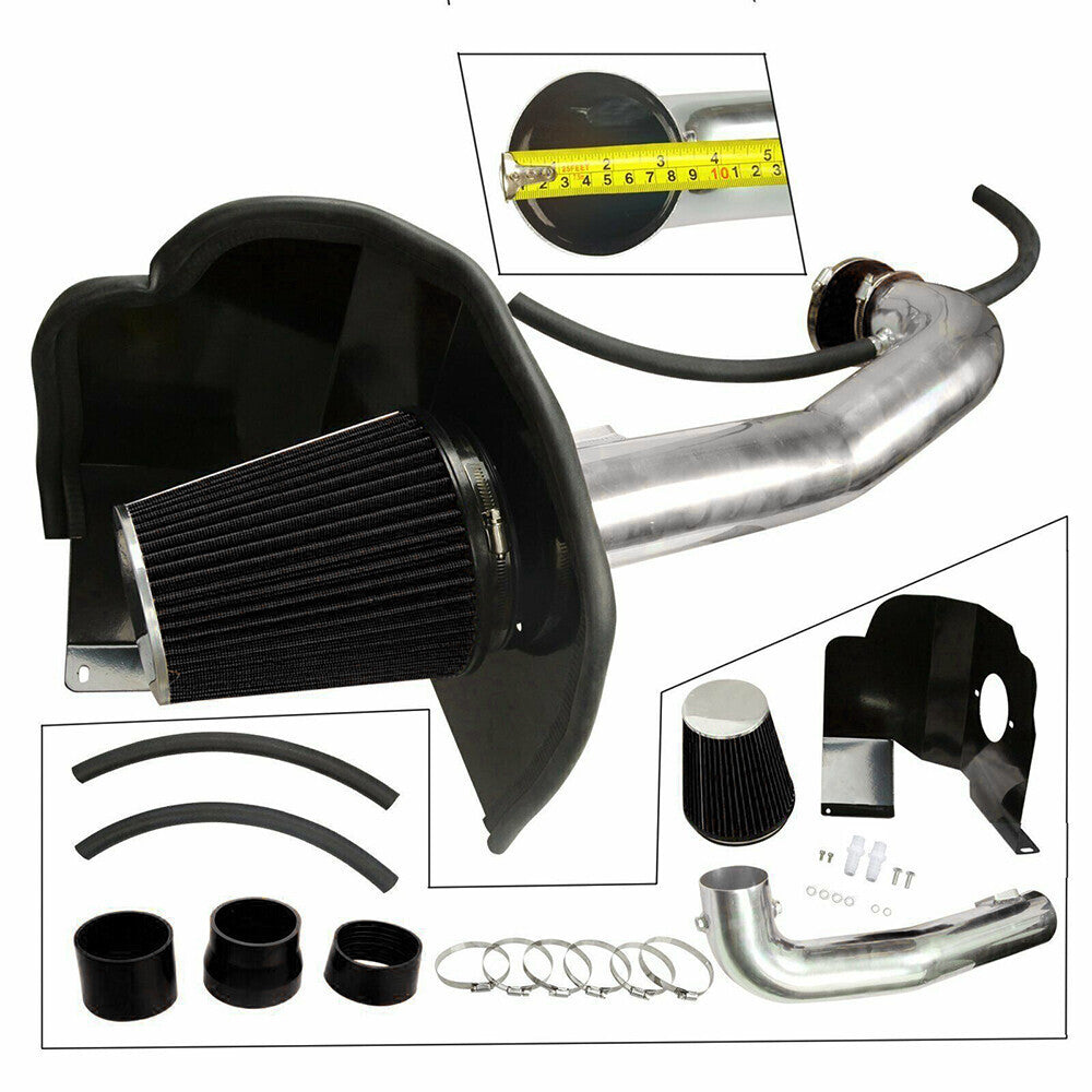 Cold Air Intake Kit + Heat Shield For 2014-2019 Chevrolet GMC Cadillac 5.3L 6.2L