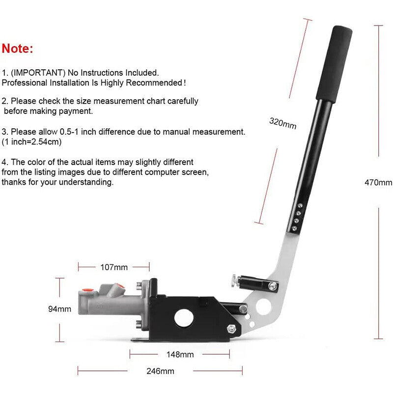 Universal Hydraulic Handbrake Drift Hydro E-Brake Racing Long Level Gear Black