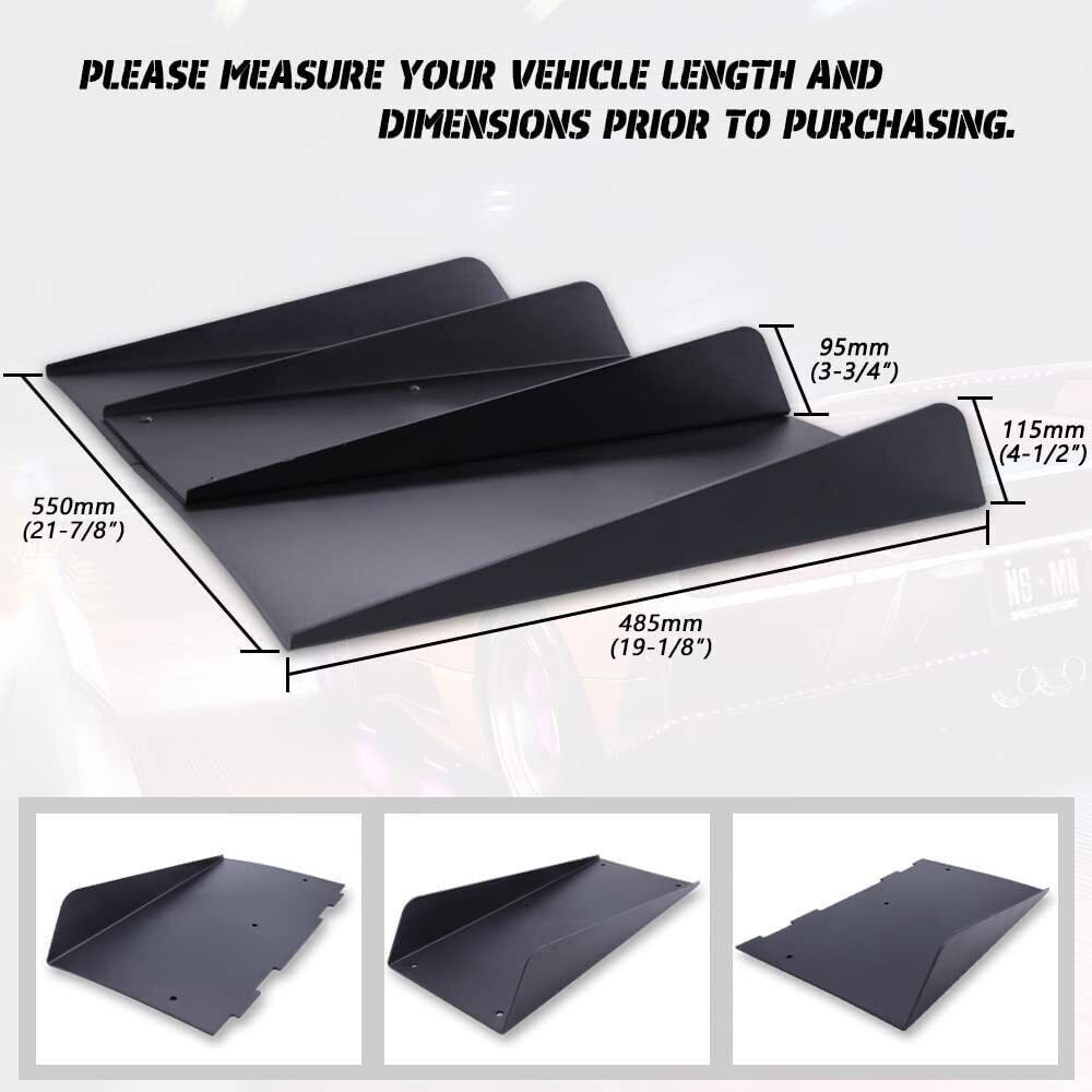 For New Edge Ford Mustang 4 Shark Fins Car Rear Bumper Lip Diffuser Splitter US