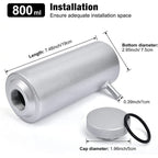 Coolant Overflow Tank Radiator Bottle Universal 800ml Aluminum with Hose Line US