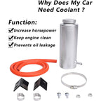 Coolant Overflow Tank Radiator Bottle Universal 800ml Aluminum with Hose Line US