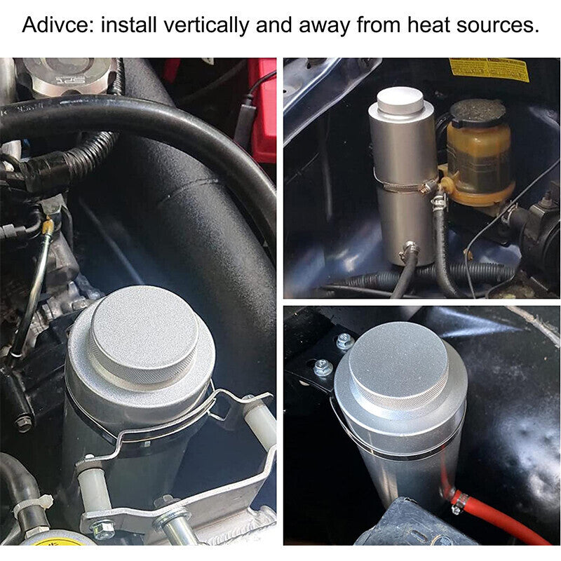 Coolant Overflow Tank Radiator Bottle Universal 800ml Aluminum with Hose Line US