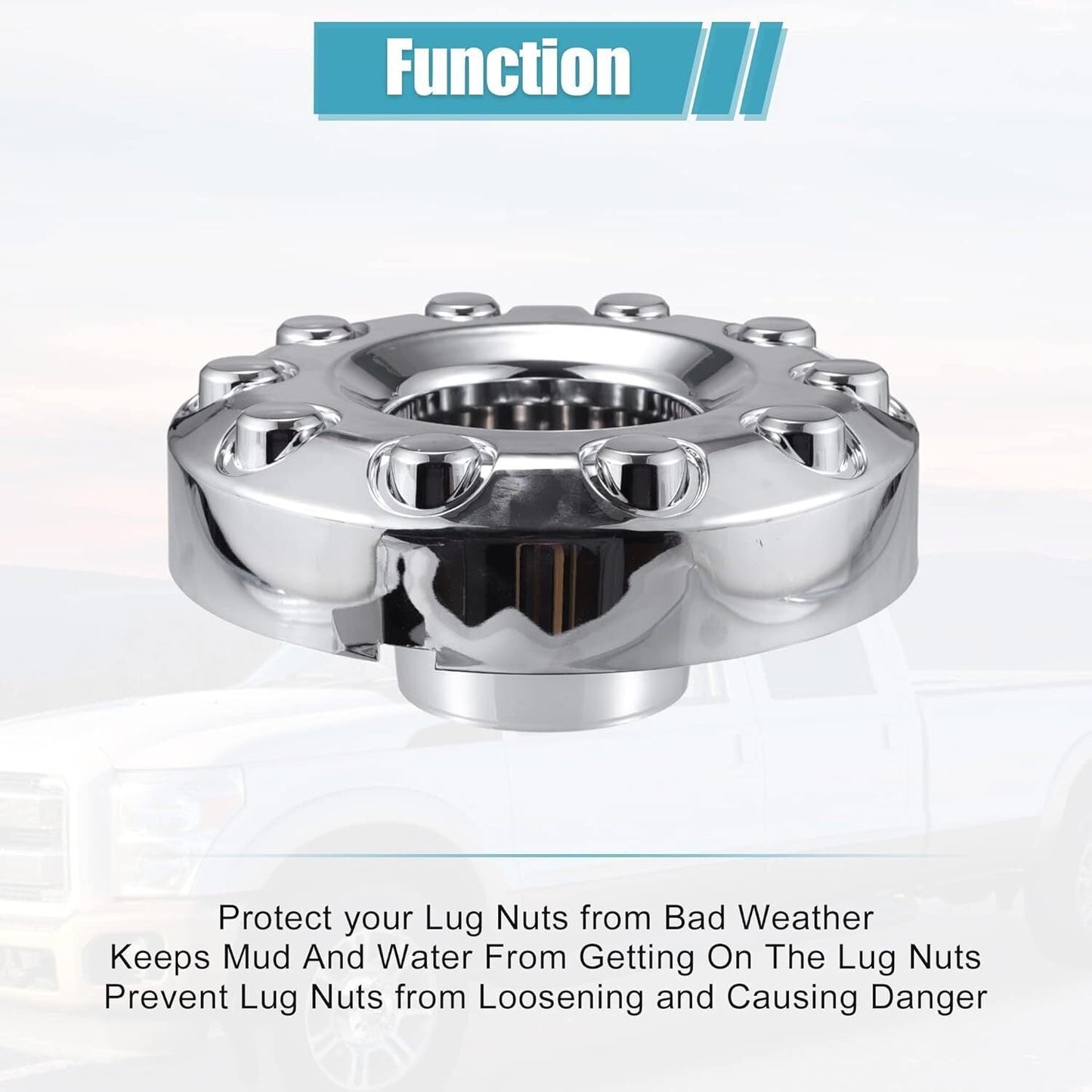 Wheel Center Hub Caps Dually 10 Lug For 05-17 Ford F450 F550 Super Duty 1 PAIR
